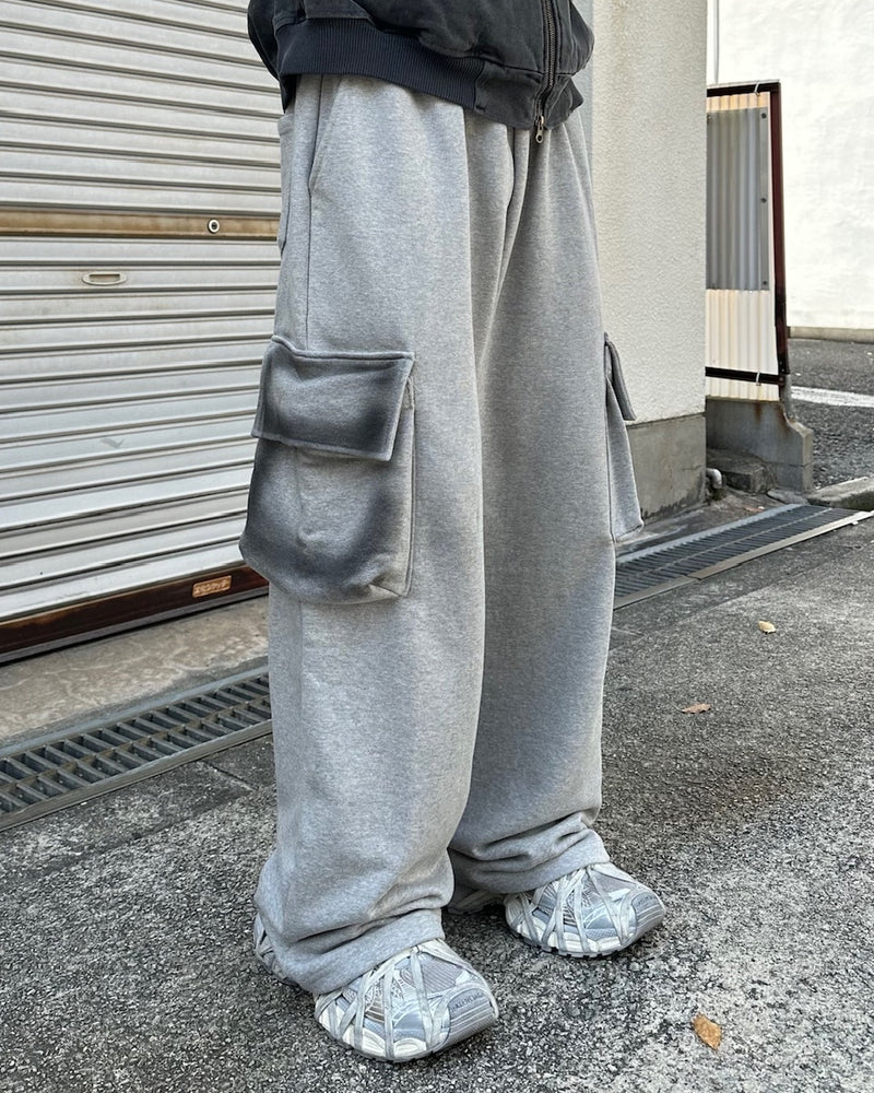 大阪店WEB限定【Chikashitsu +】washed sweat cargo pants (2color)