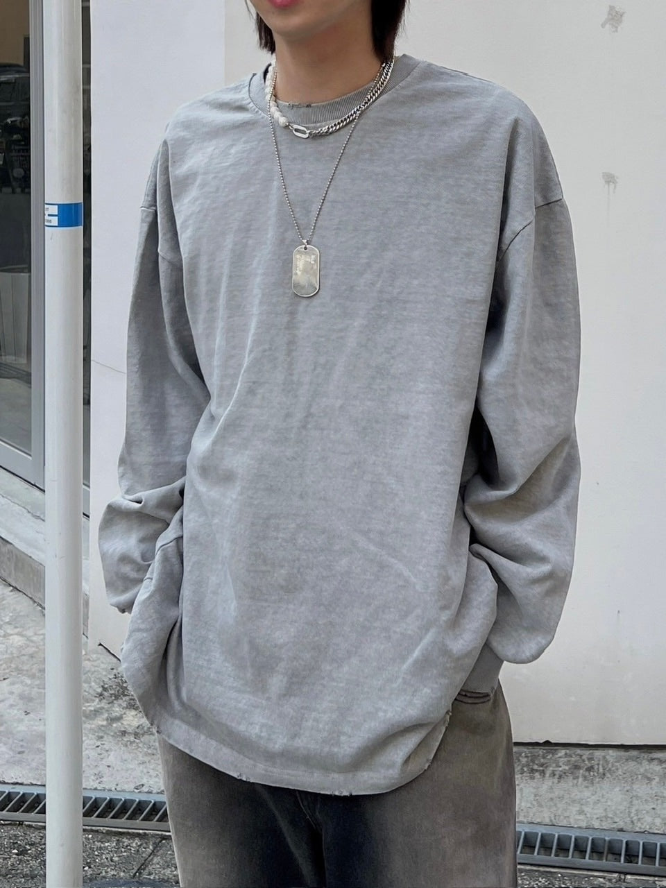 大阪店WEB限定受注制【Chikashitsu +】pigment long sleeve (2color)