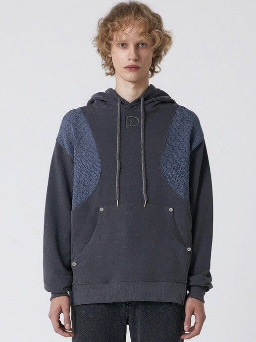 【DILETTANTISME】KNIT BLOCK HOOD T