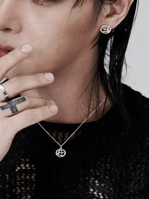 【BLACK PURPLE】silver925 Signity Symbol Necklace