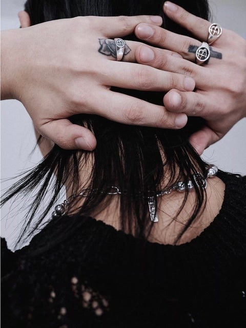 【BLACK PURPLE】silver925 Signity grain ring