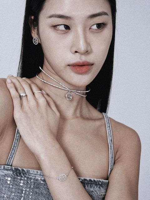 【BLACK PURPLE】silver925 Signity Slim Bracelet