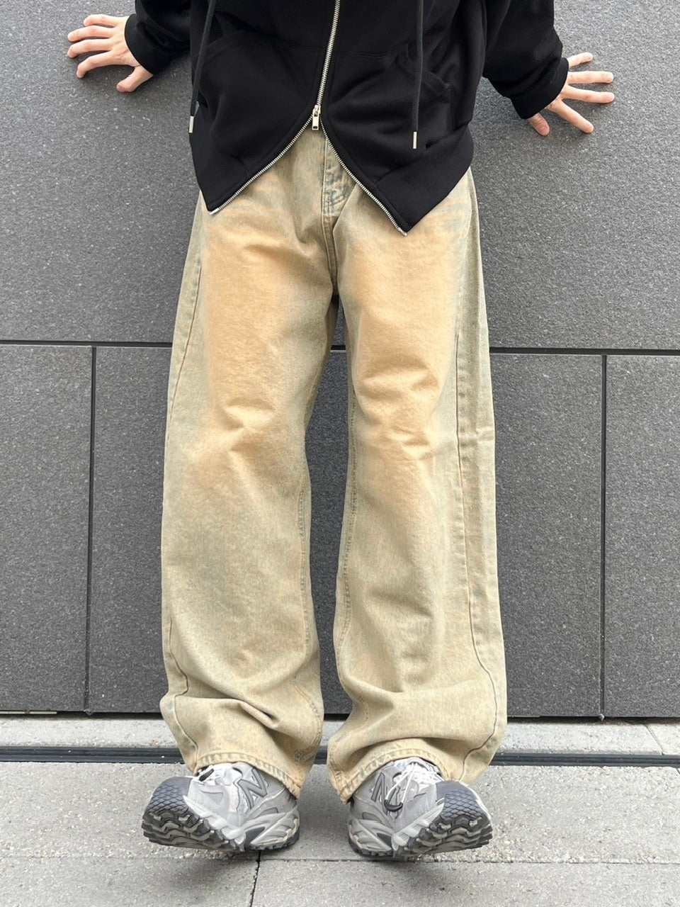 【Chikashitsu +】vintage wash semi wide denim pants 3 / 【チカシツプラス】ヴィンテージウォッシュセミワイドデニムパンツ