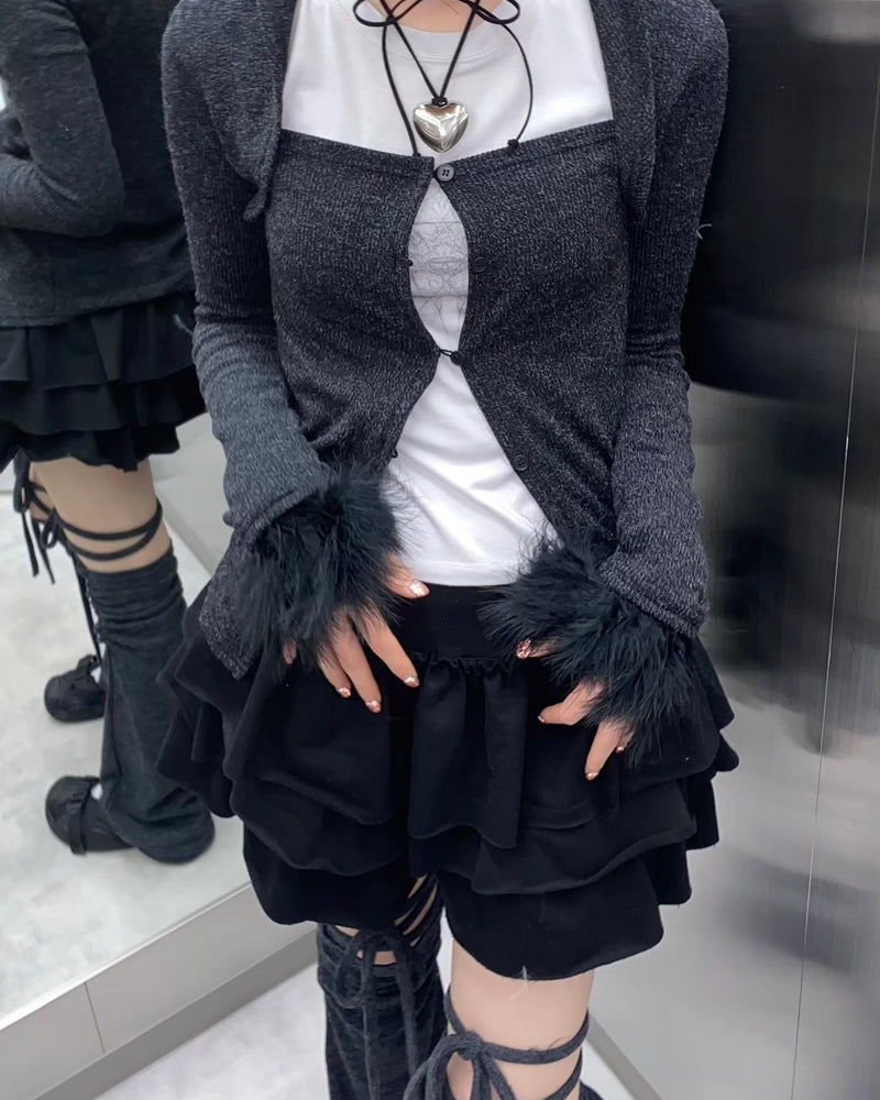 受注制【nmtc +】fur borero cardigan (2color)