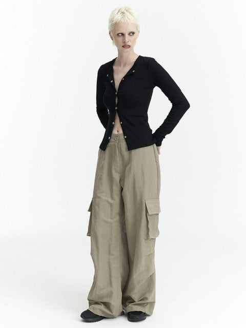 【ROCK CAKE】Nickel Snap Slim Cardigan