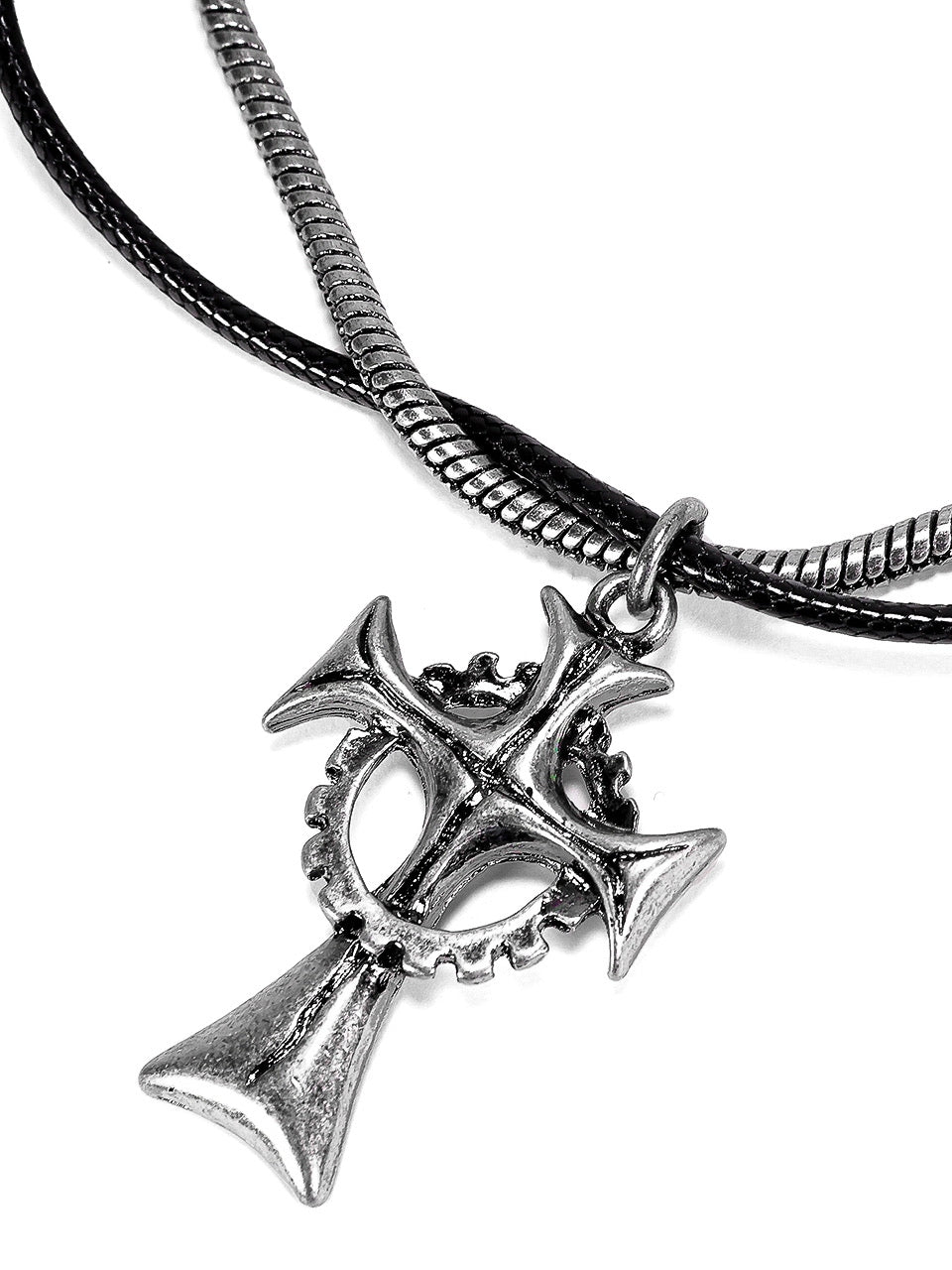 【Rosen Kreuz】guilty cross leather necklace