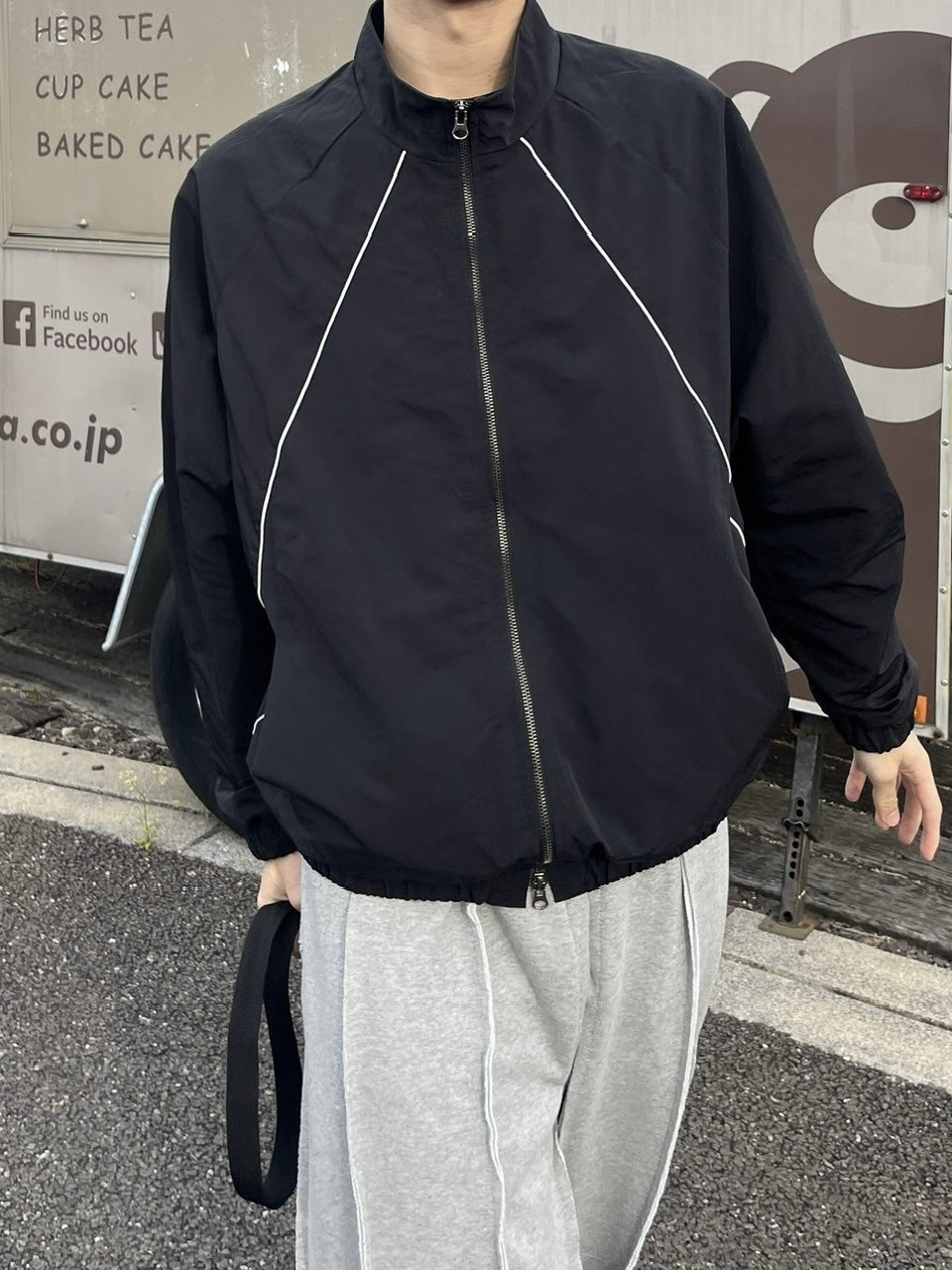 受注制【youll】piping nylon jacket (2color)