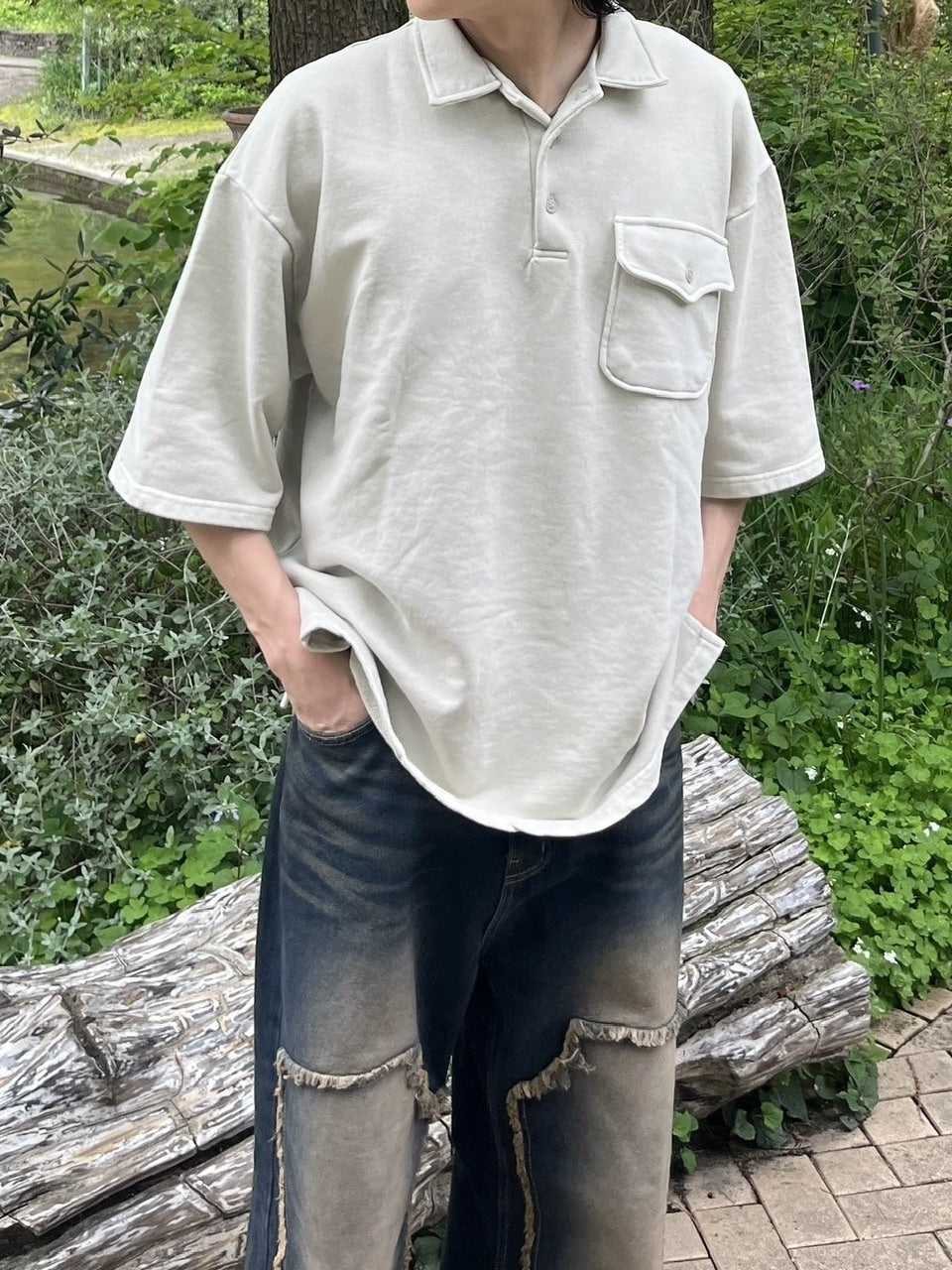 受注制【youll】pigment polo shirt (2olor)