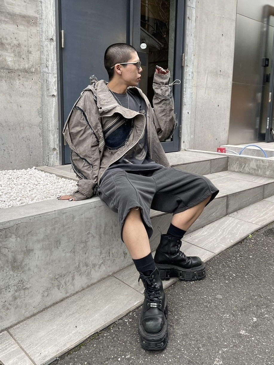 受注制【Never mind the XU】pigment line shorts (2color)