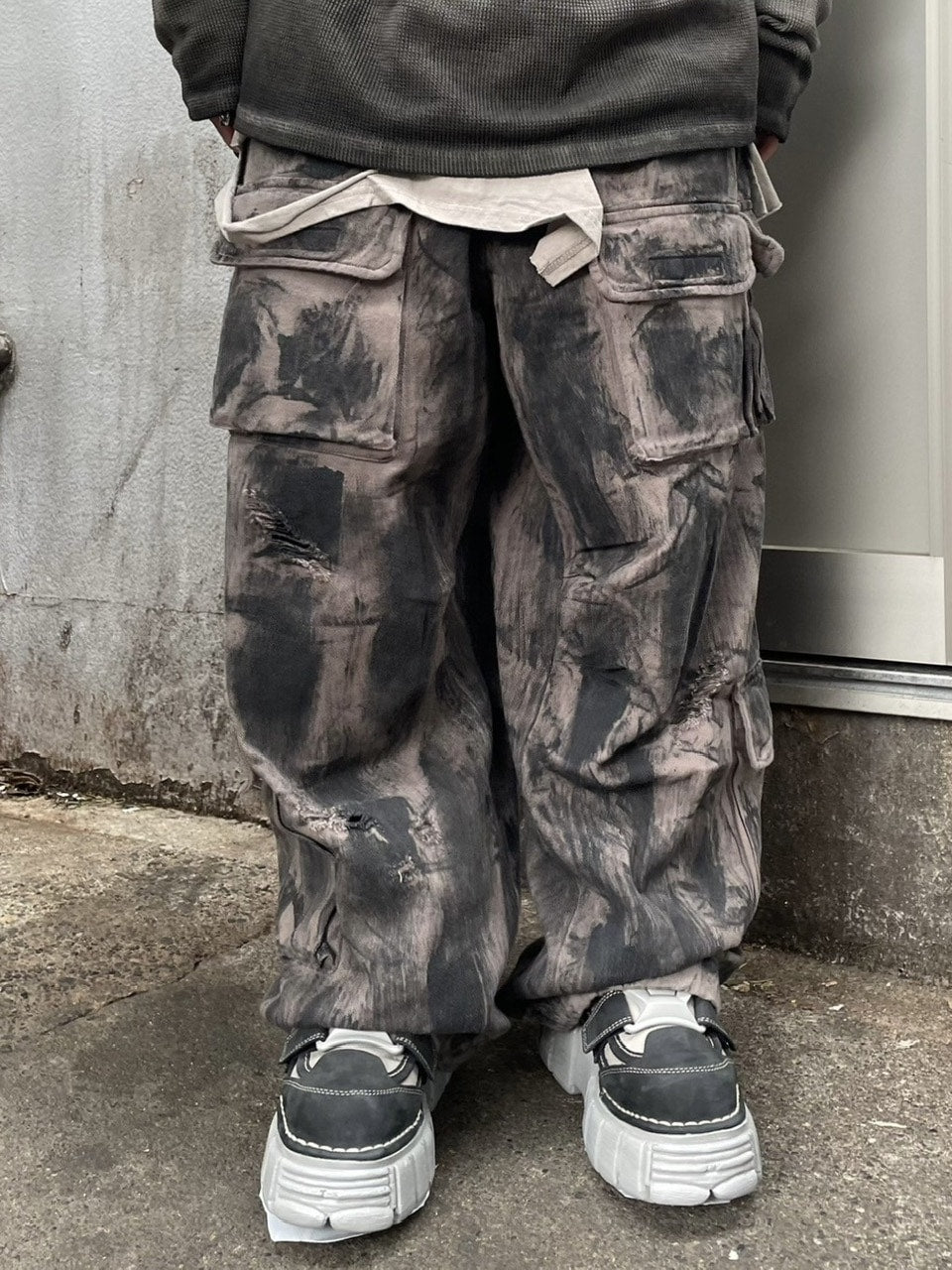 受注制【Never mind the XU】pocket cargo denim pants 4 / 【ネバーマインドザエックスユー】ポケットカーゴワイドデニムパンツ
