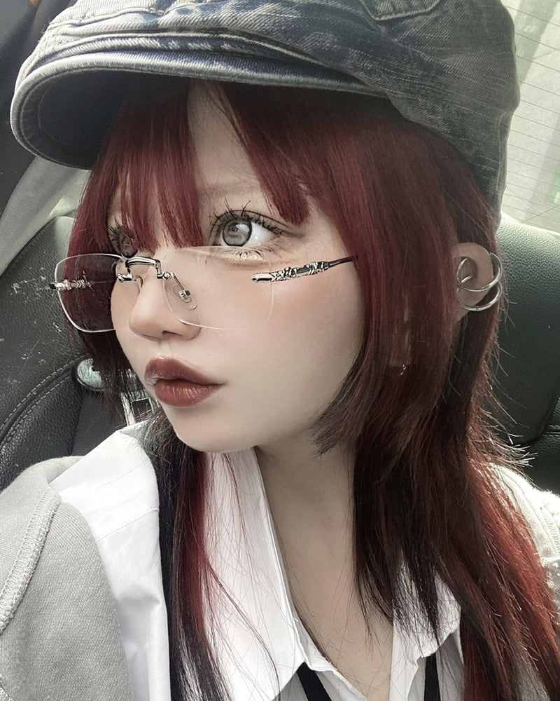 受注制【Never mind the XU】rimless square sunglasses / 【チカシツプラス】リムレススクエアアイグラス
