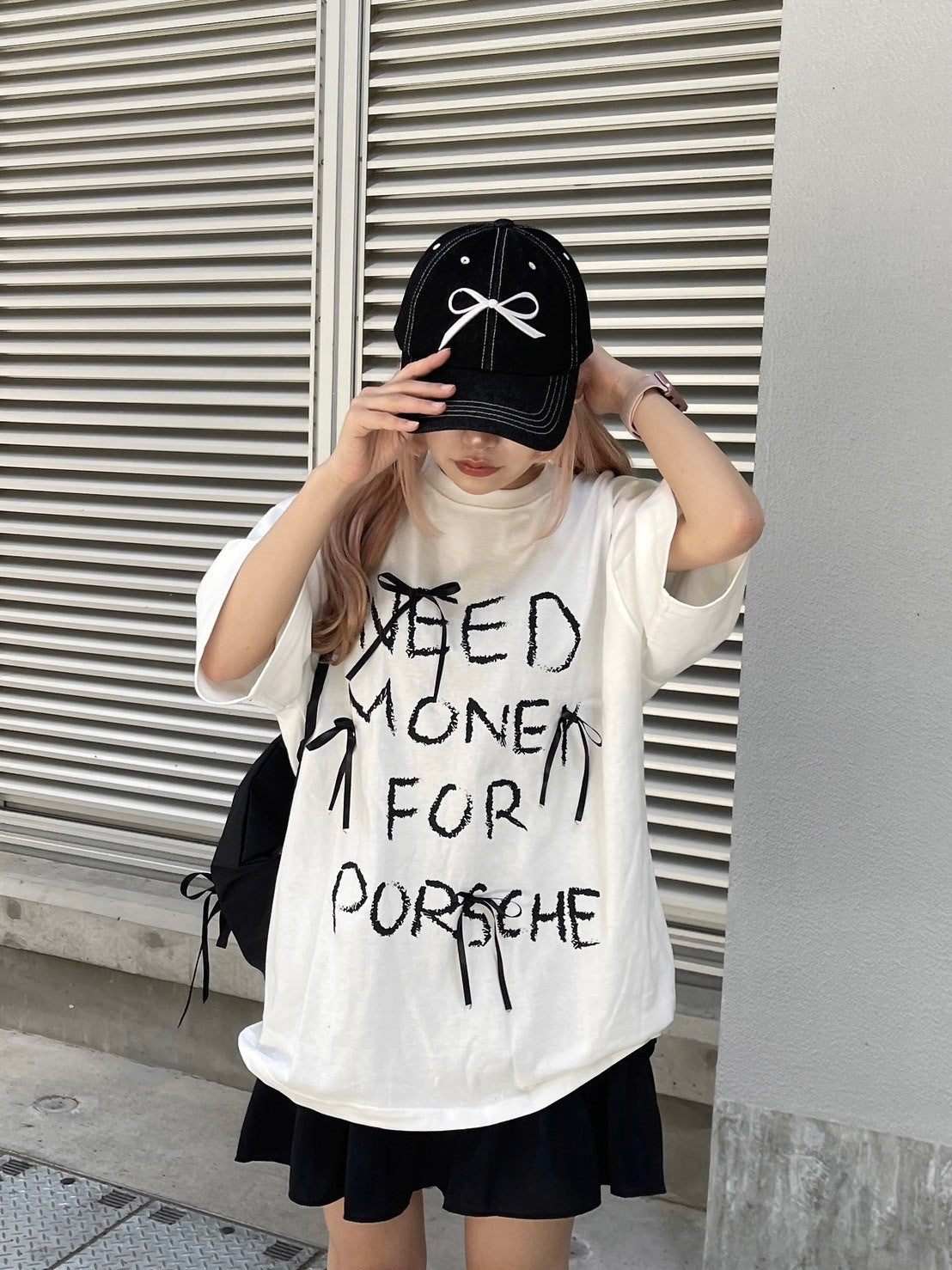 【nmtc +】ribbon half sleeve tee (3color)