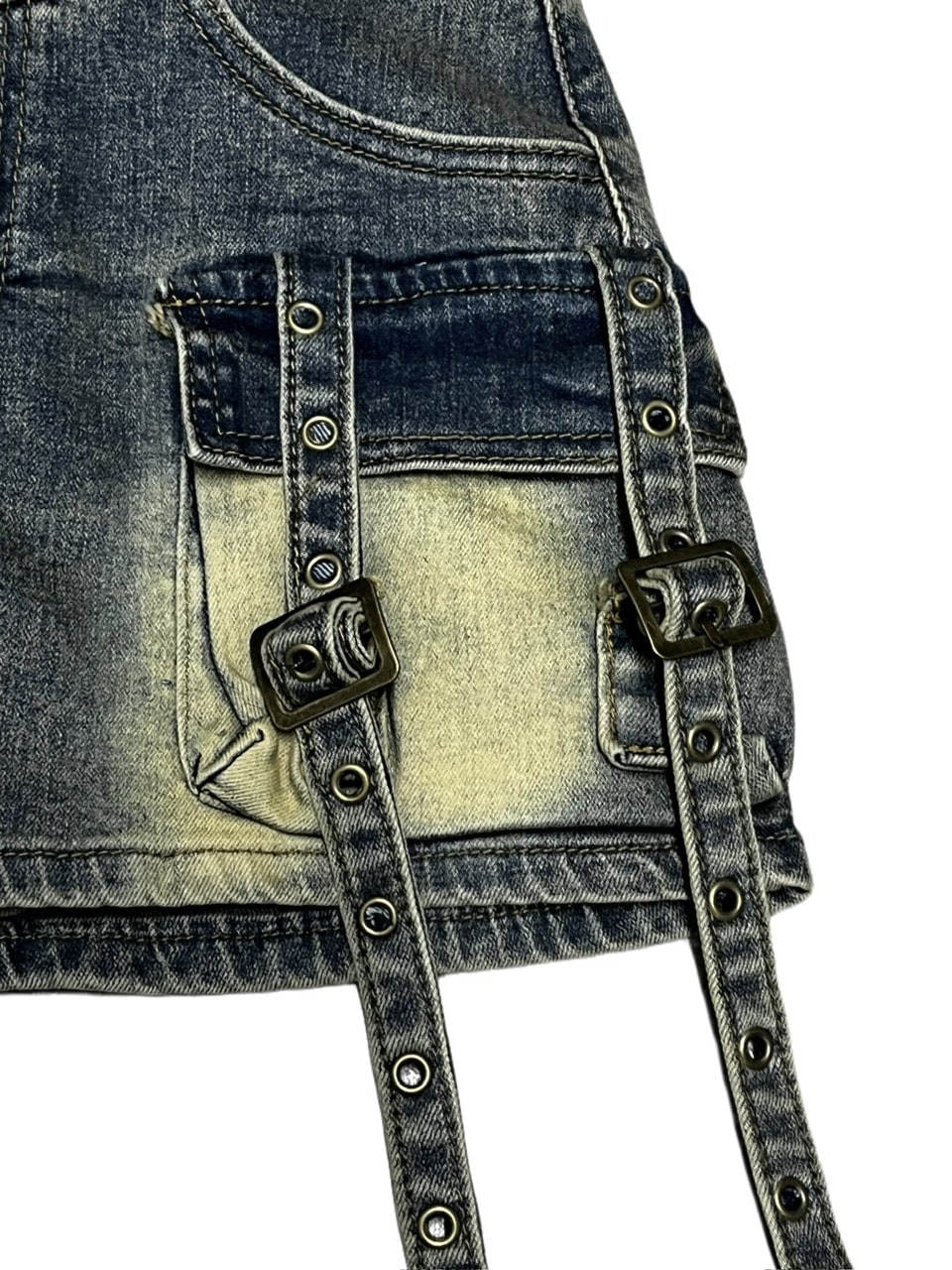 受注制【Never mind the XU】cargo denim skirt (2color)