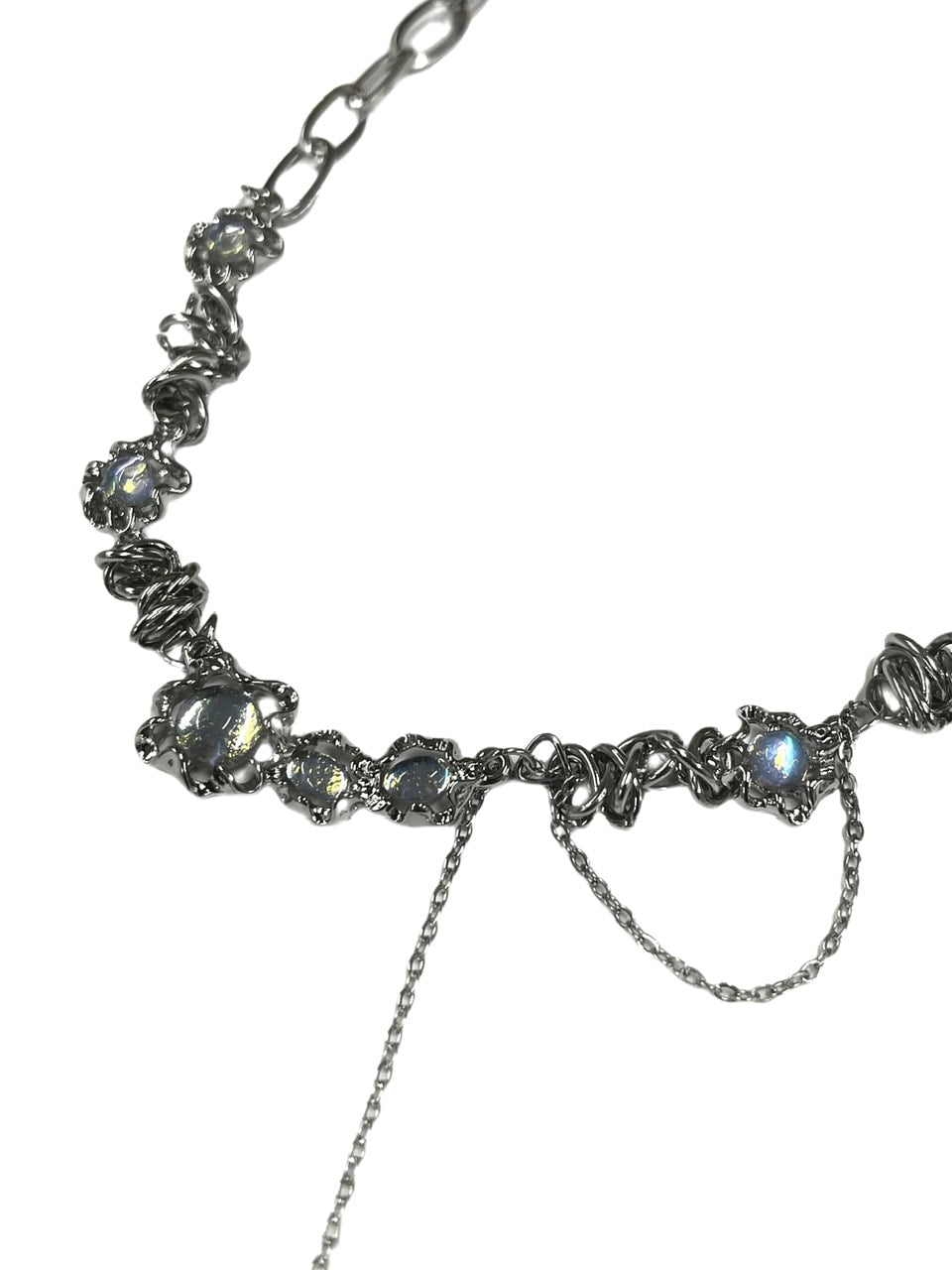 受注制【Never mind the XU】stone design necklace / 【ネバーマインドザエックスユー】ストーンデザインネックレスシルバーネックレス