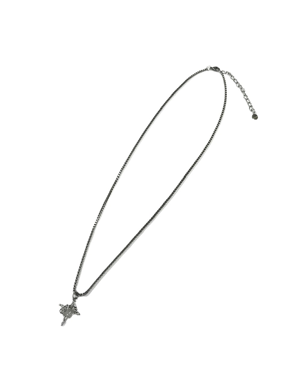 受注制【Never mind the XU】stone chain layered necklace / 【ネバーマインドザエックスユー】ストーンチェーンレイヤードネックレスシルバーネックレス