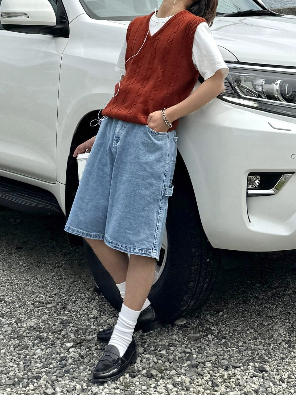 受注制【RENOL】painter denim half pants (2color)