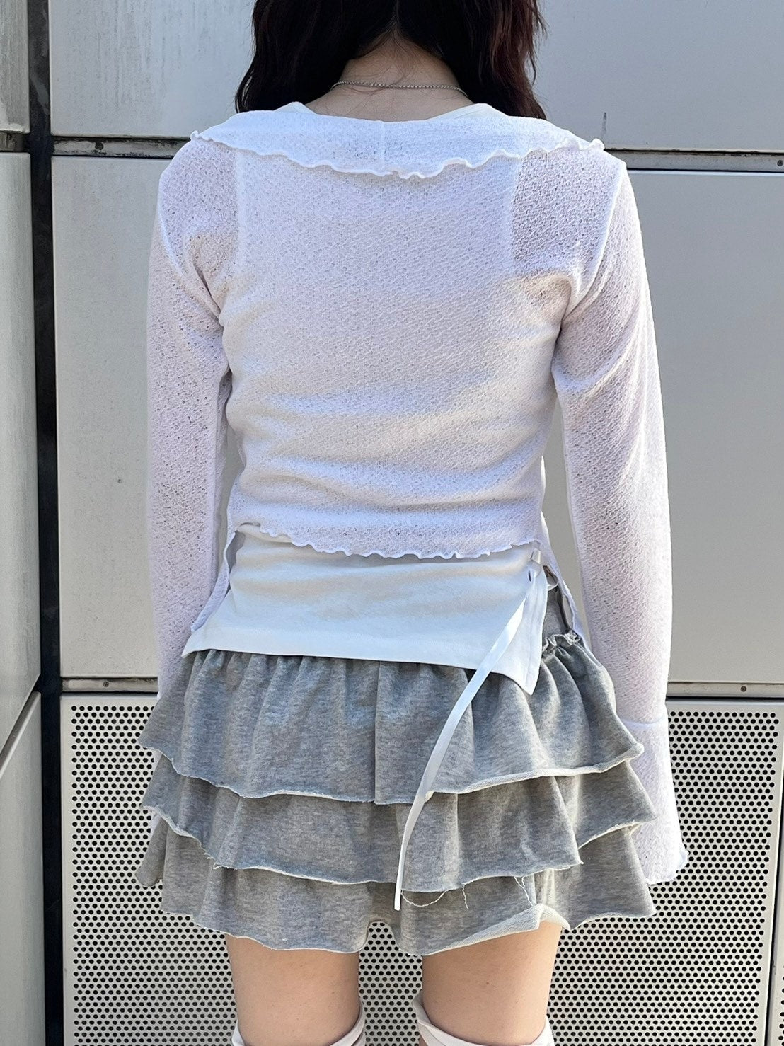 受注制【nmtc +】frill ribbon cardigan (3color)