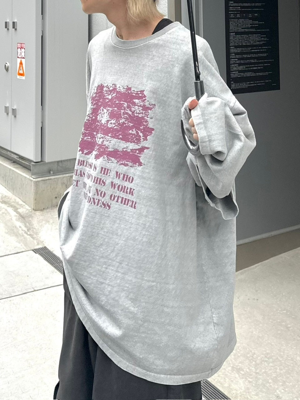 【Chikashitsu +】layered graphic long sleeve (2color) / 【チカシツプラス】レイヤードグラフィックプリント長袖Tシャツ