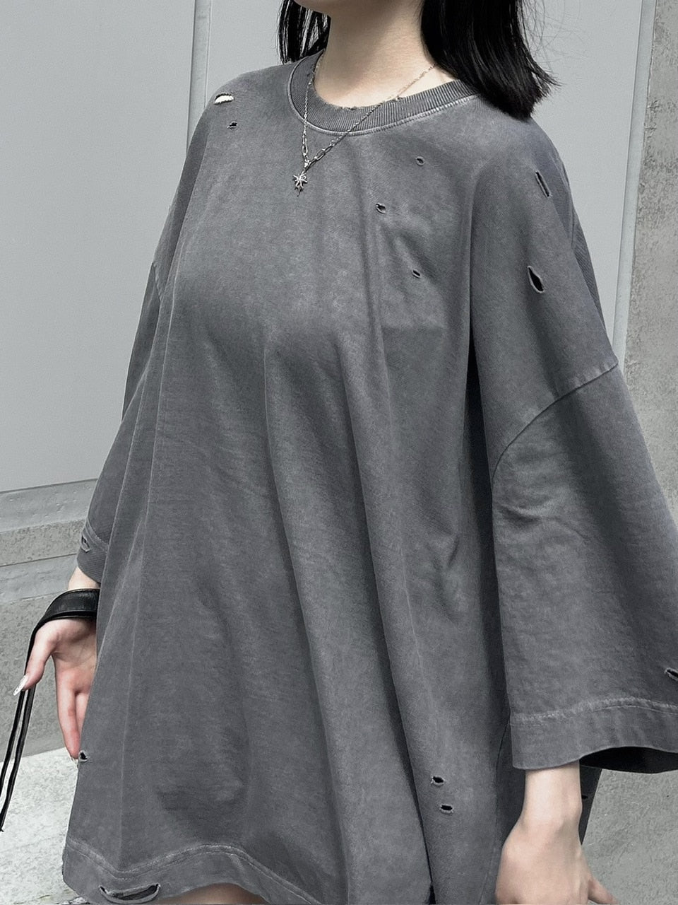 【Chikashitsu +】pigment damage overfit t-shirt (2color)