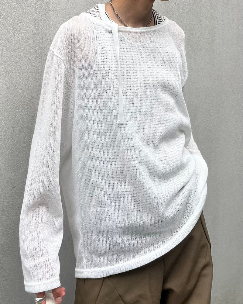 受注制【Chikashitsu +】belt design summer knit (3color)