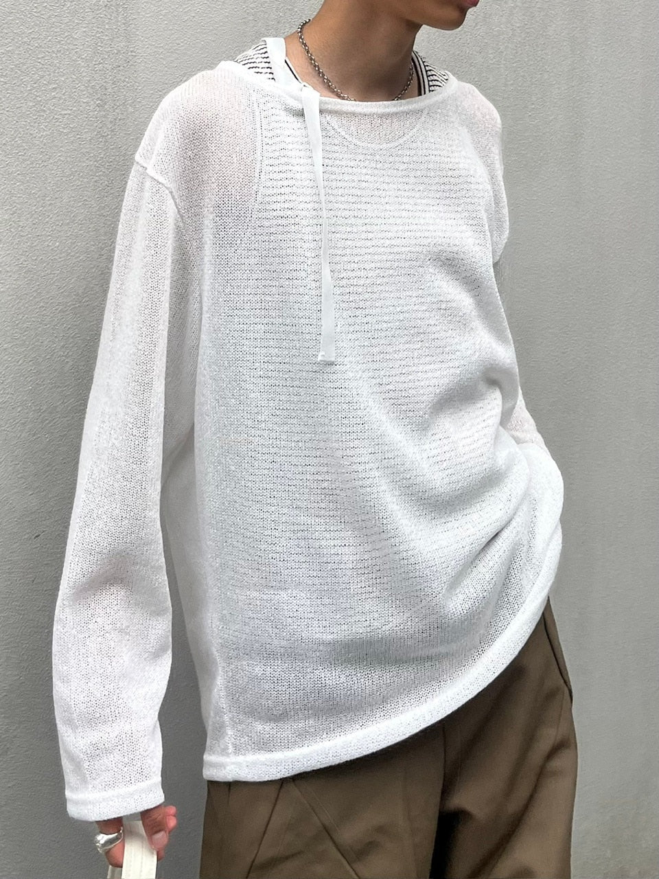 受注制【Chikashitsu +】belt design summer knit (3color)