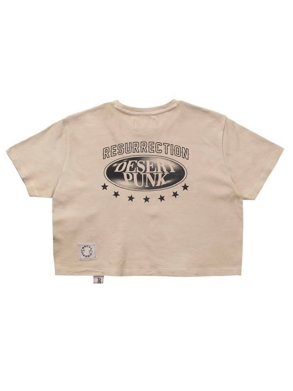 【RESURRECTION13】Washed Patchwork Crop T-Shirt (Women)