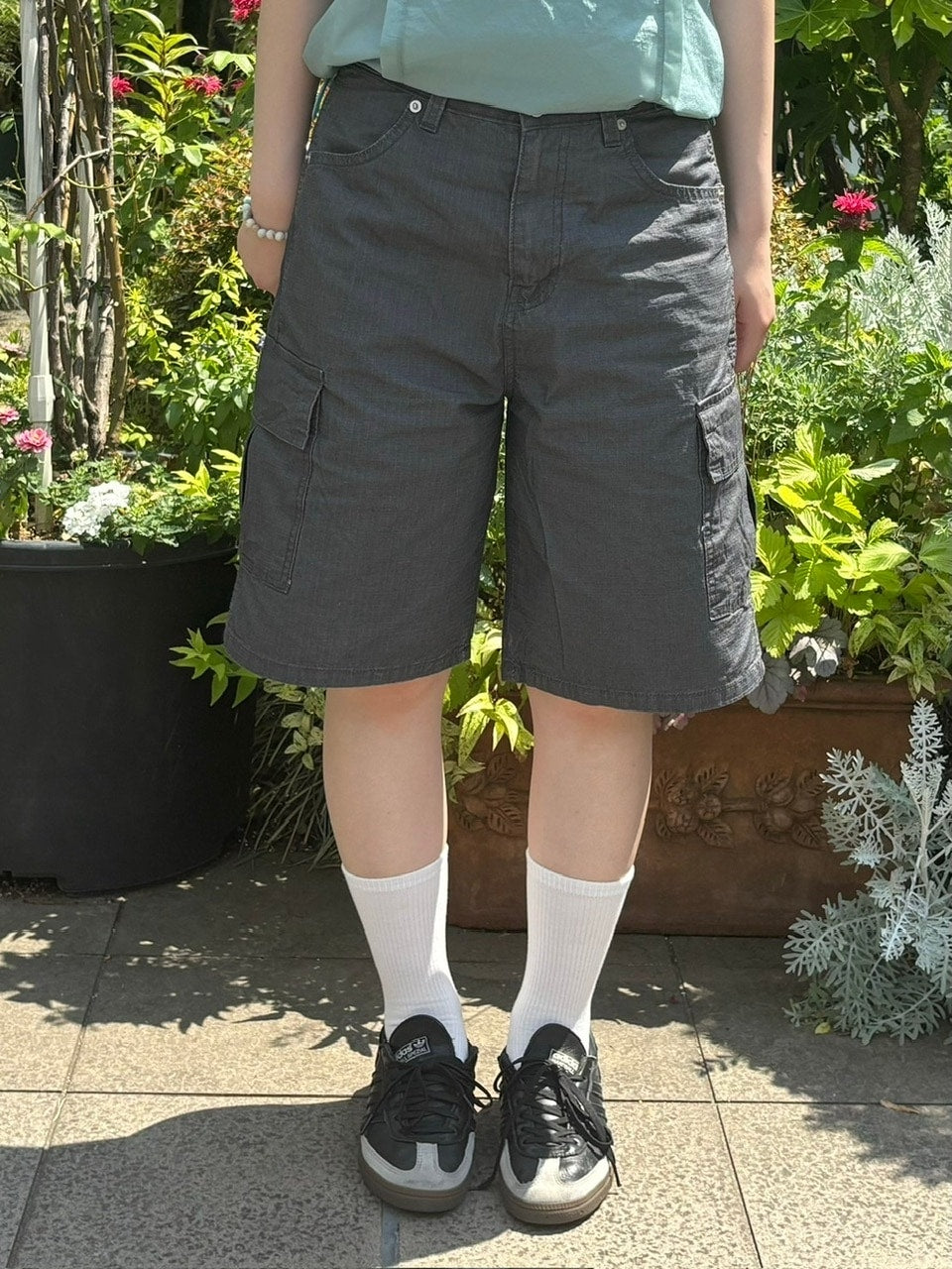 受注制【OaKS】cotton cargo half pants (2color)