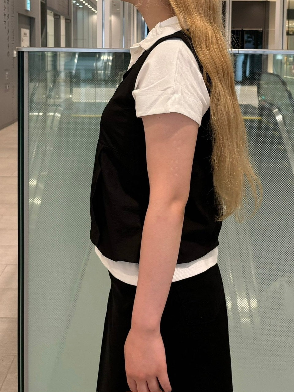 受注制【OaKS】nylon cropped vest (3color)