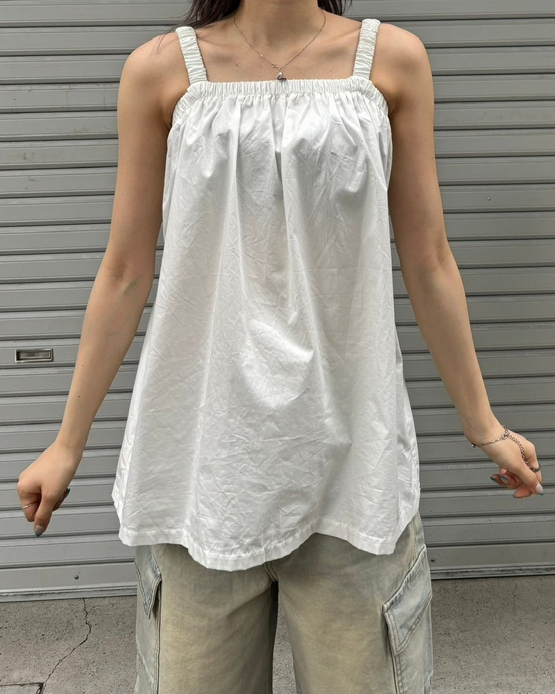 受注制【OaKS】shirred camisole bluose (2color)