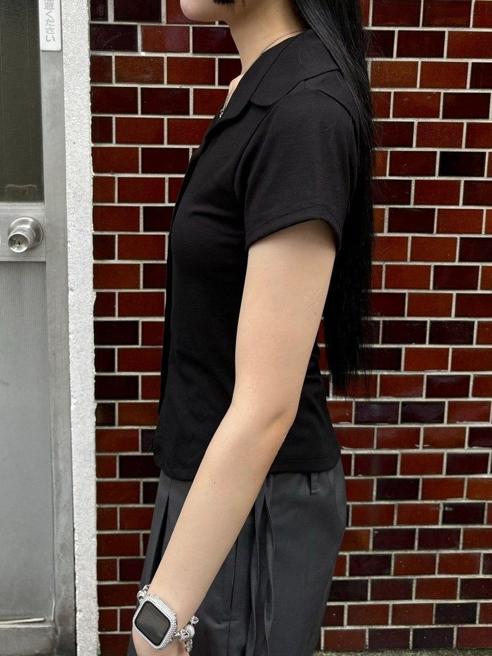 受注制【OaKS】slim collar short sleeve (4color)