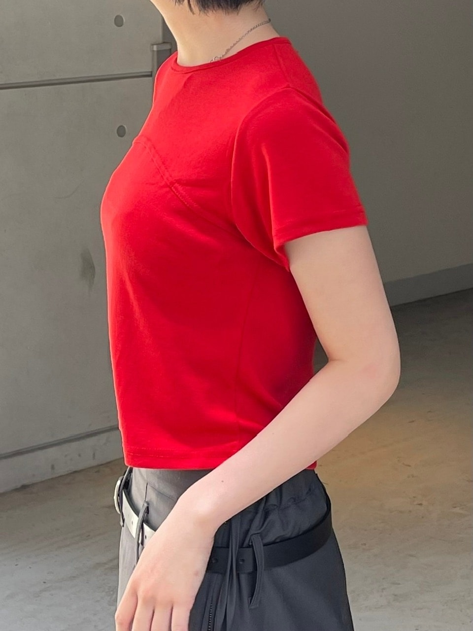 受注制【OaKS】cropped half sleeve t-shirt (3color)