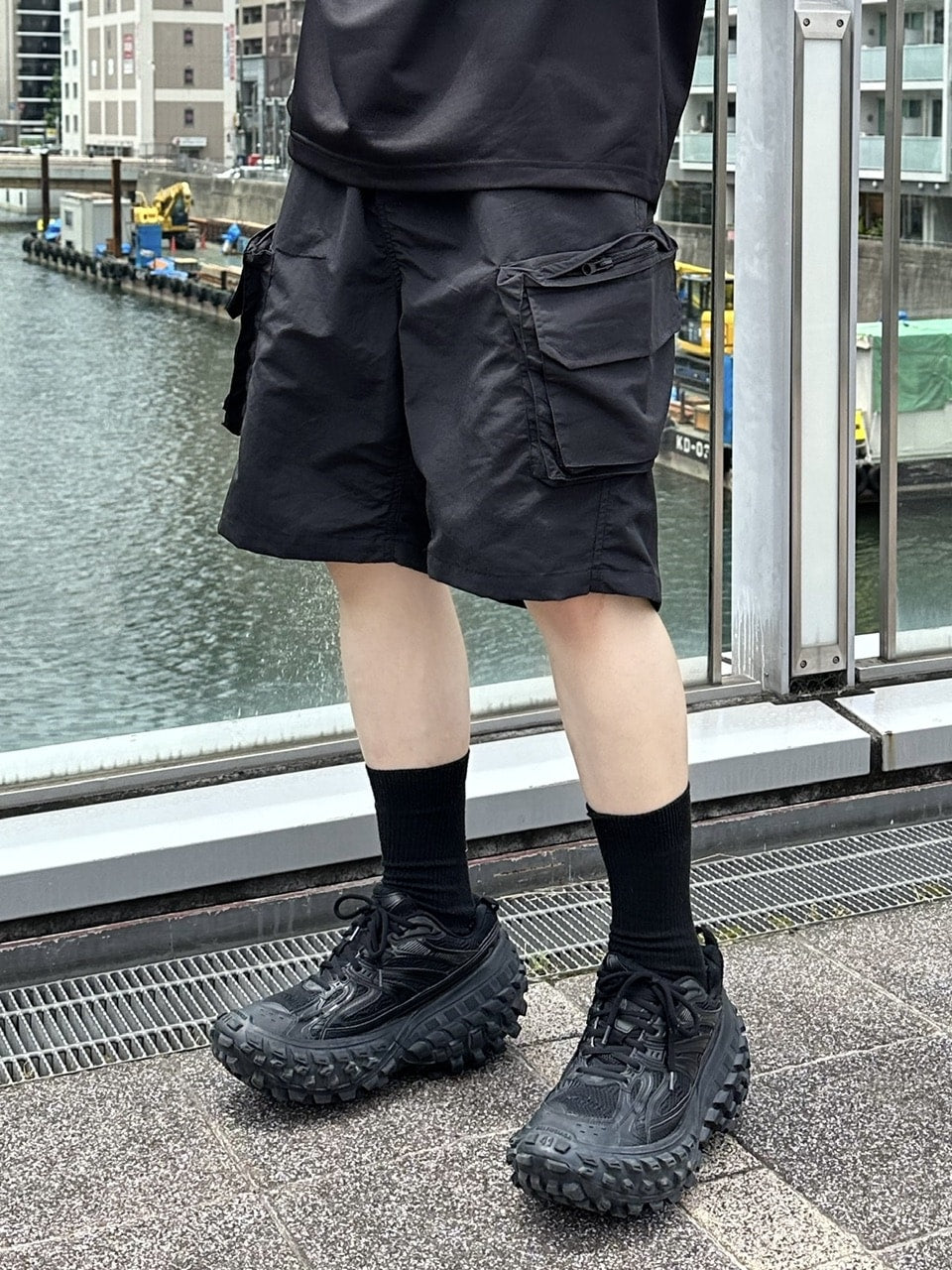 大阪店WEB限定受注制【Chikashitsu +】nylon cargo shorts