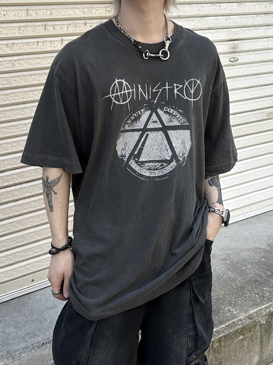 大阪店WEB限定受注制【Chikashitsu +】oversized ministry t-shirt