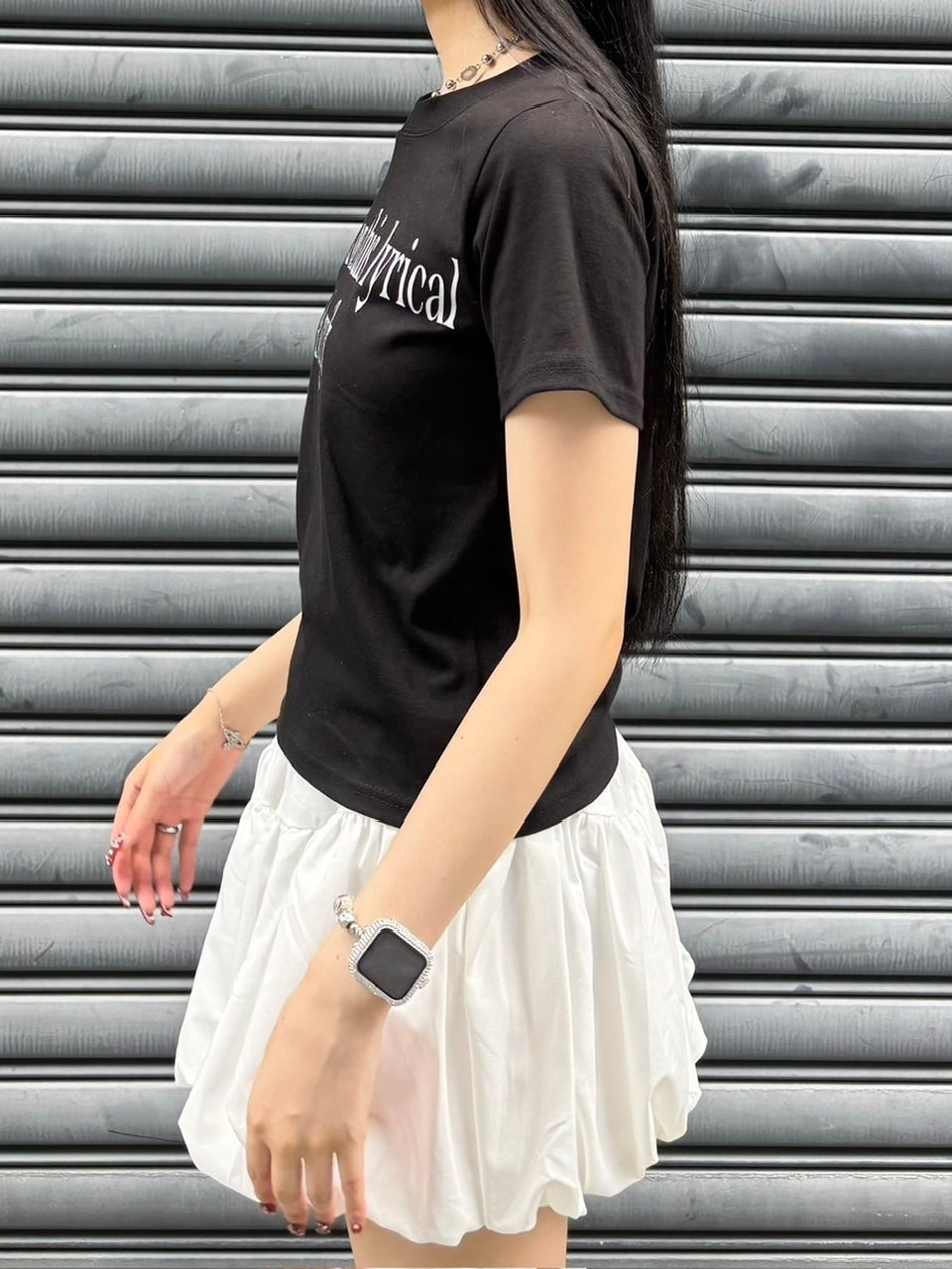 受注制【OaKS】cropped lettering t-shirt (3color)