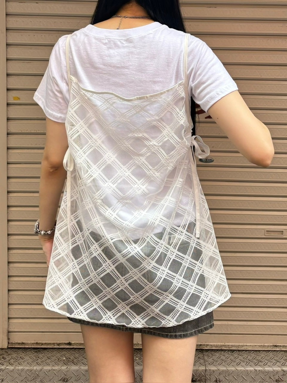 受注制【OaKS】layered check onepiece (2color)