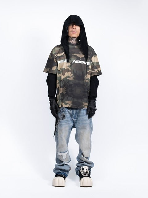 【F.V.V.O】"Rise Above" Wolf Print T-Shirt