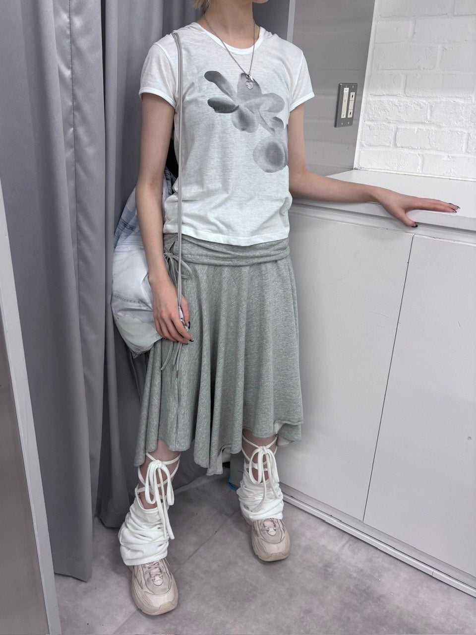 受注制【nmtc +】flower design half sleeve hoodie (3color)