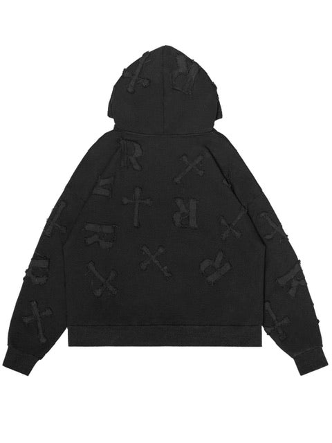 【RACER WORLDWIDE】Black Patch Hoodie