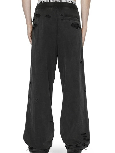 【RACER WORLDWIDE】Distressed 2 Layer Sweatpants