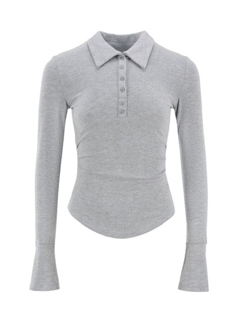 【ARISEISM】Knit Long Sleeve Polo