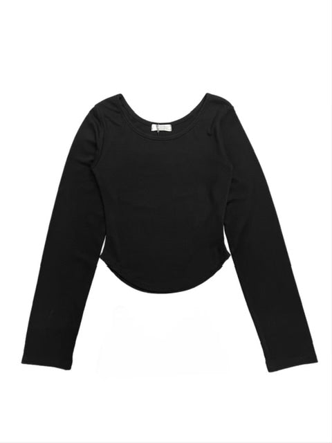 受注制【oaks】roud hem long sleeve t-shirt (4color)