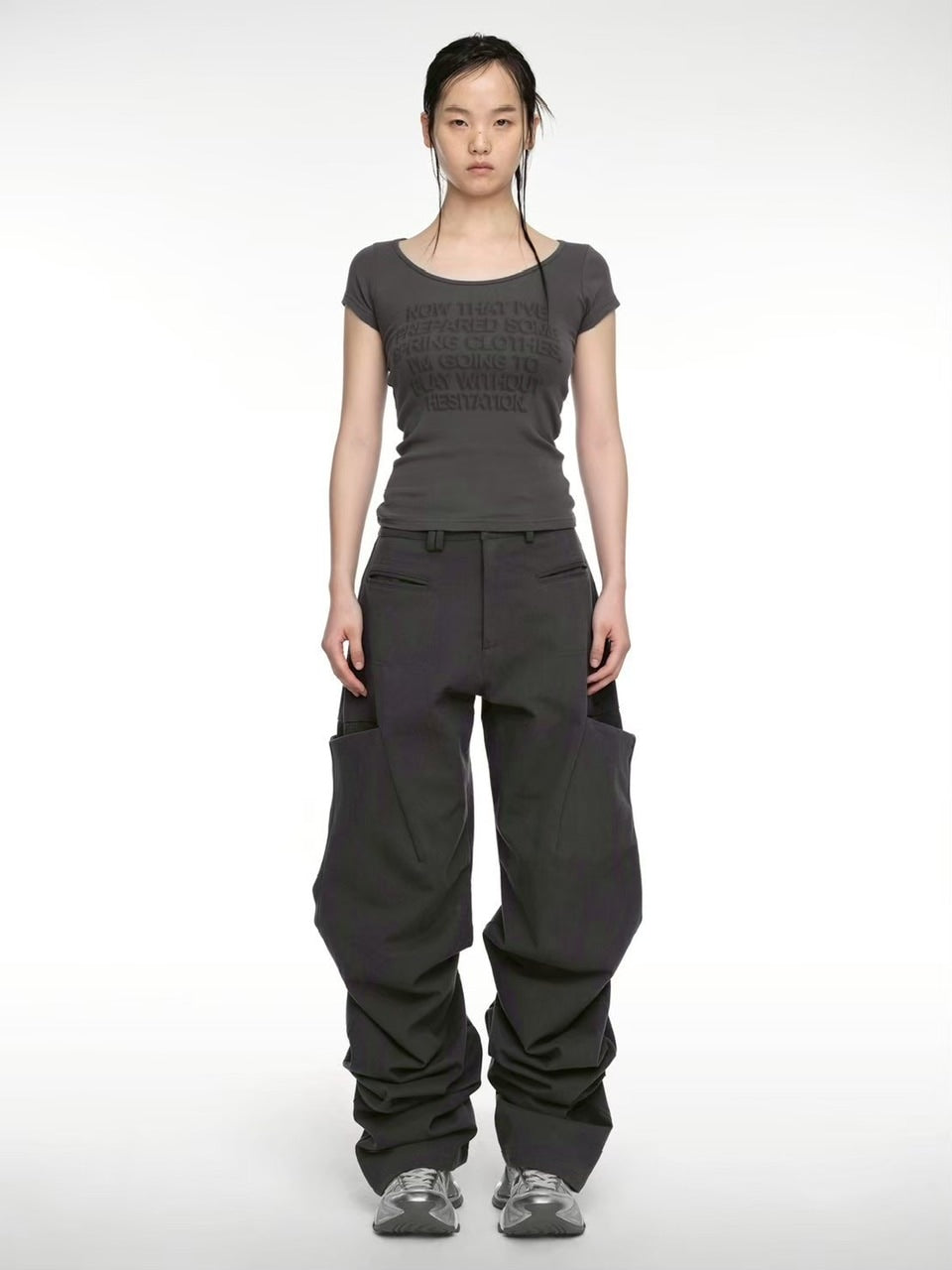 【NACHE】PINTUCK WIDE PANTS (UNISEX)