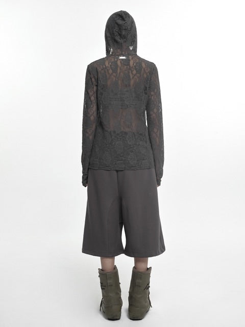 【NACHE】LACE HOODIE SHIRT