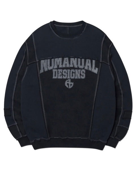【NOMANUAL】RAW EDGE C.B SWEATSHIRTS / 【ノーマニュアル】ロゴプリント長袖スウェットシャツ