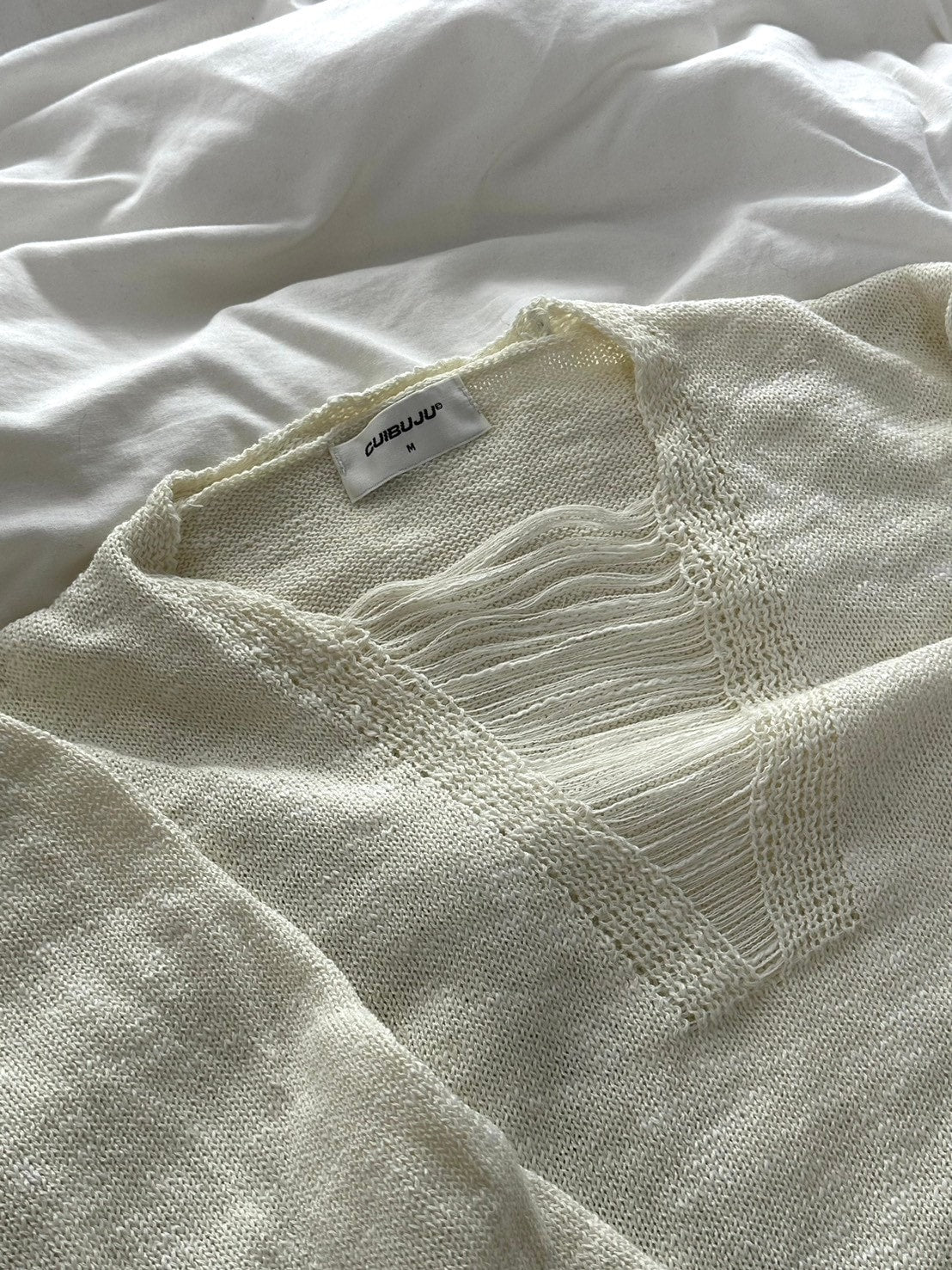 国際配送【LUV CODE】chest damage knit (2color)