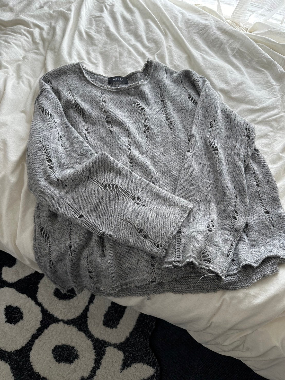 受注制【LUV CODE】damage mohair knit