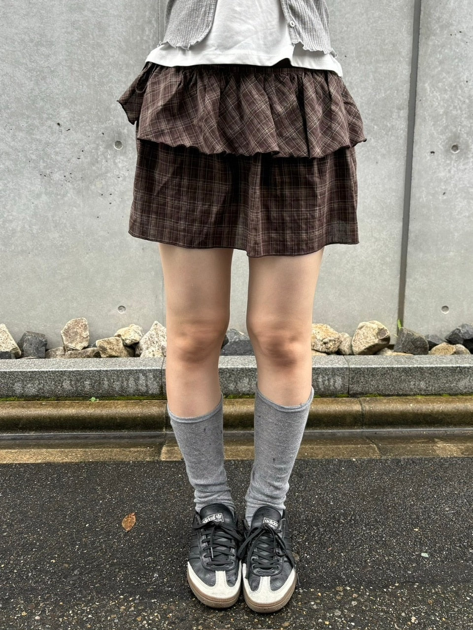 受注制【oaks】check frill wrap skirt (2color)