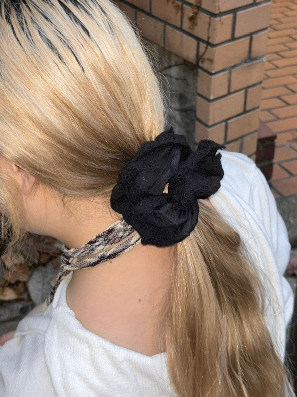 受注制【oaks】lace scrunch (2color)