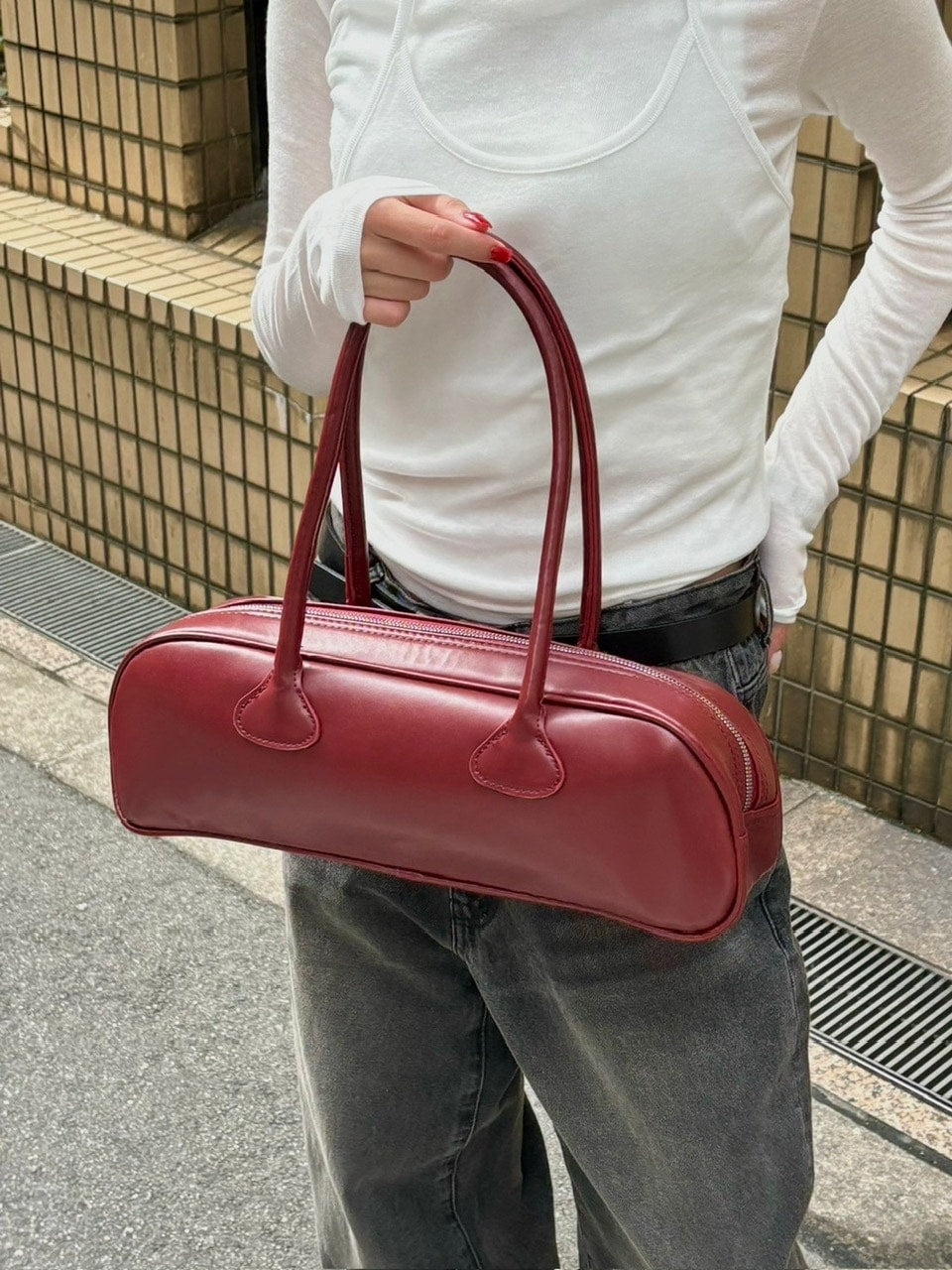 受注制【oaks】fake leather shoulder bag (2color)