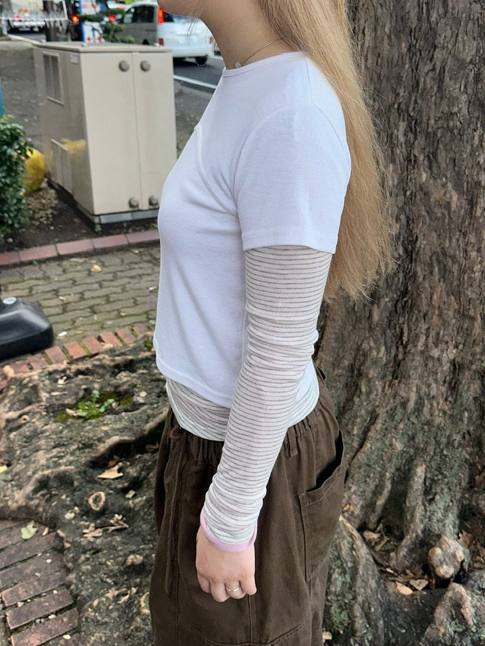 受注制【oaks】see-through stripe long sleeve (3color)